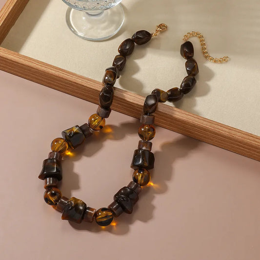 Women's Geometric Necklace Irregular Acrylic Minimalist Design 2