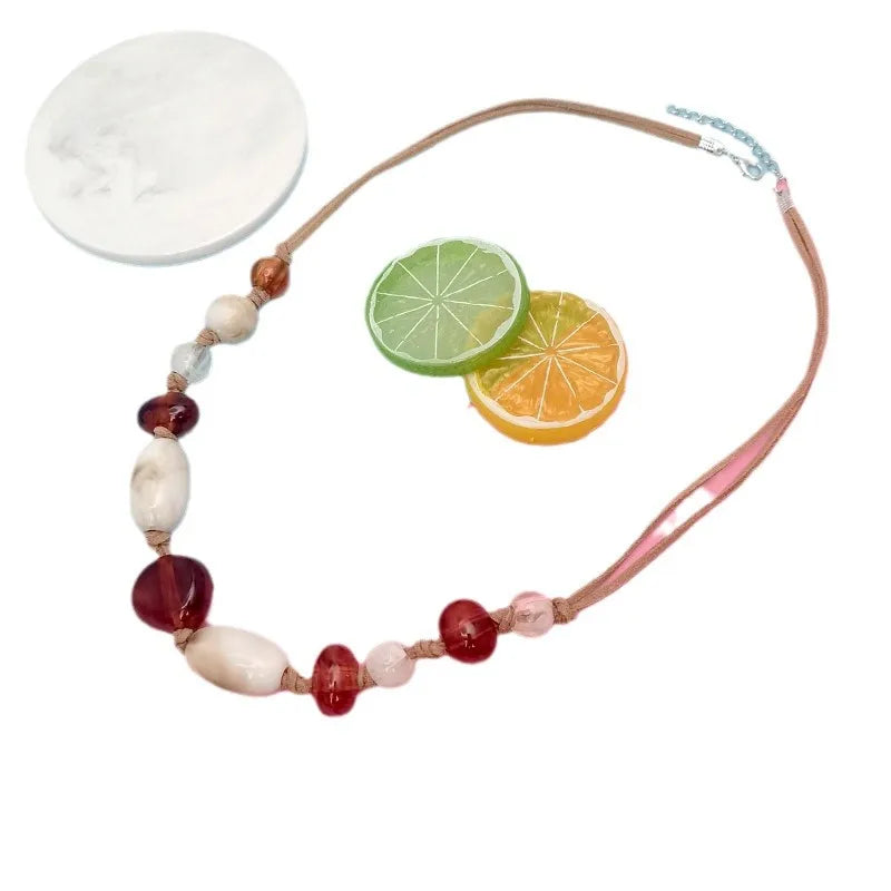 Women's Pendant Necklace Geometric Acrylic Handmade Fashion Jewelry 5
