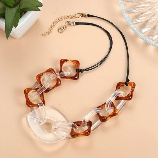 Women's Pendant Necklace Geometric Acrylic Handmade 2