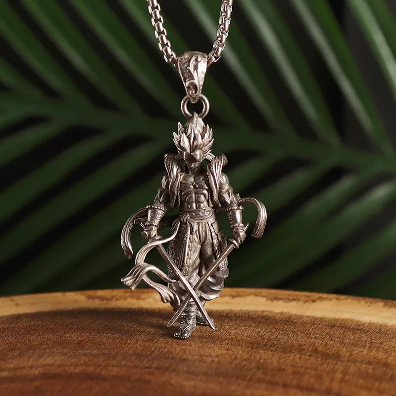 Unisex Retro Cartoon Character Necklace Silver Alloy 1