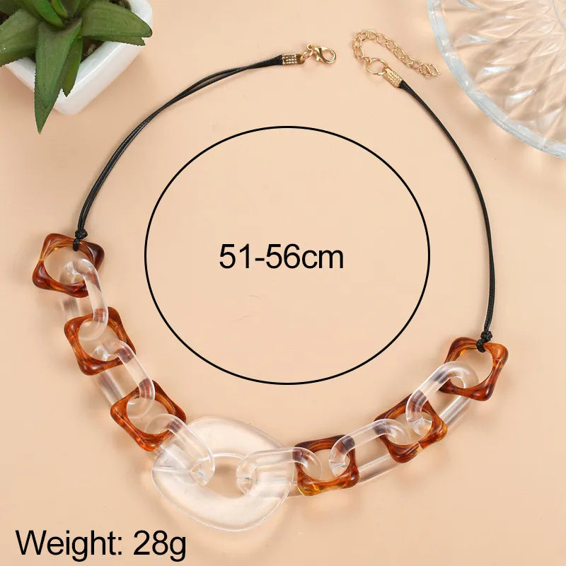 Women's Pendant Necklace Geometric Acrylic Handmade 5