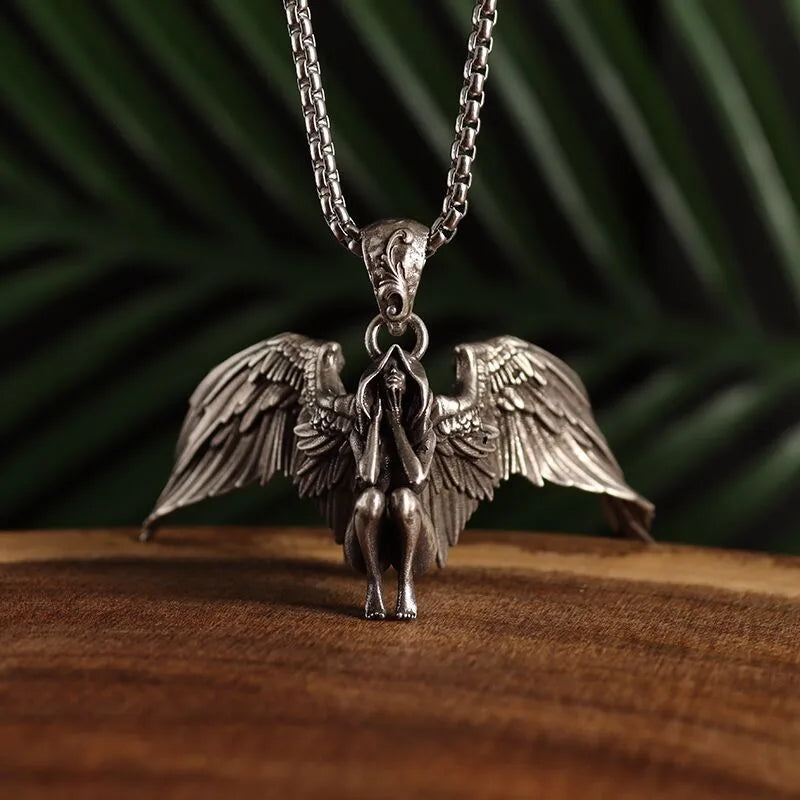 Unisex Retro Cartoon Character Necklace Silver Alloy 30