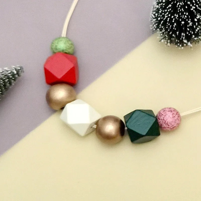 Women's Pendant Necklace Brown Wooden Retro Geometric 4