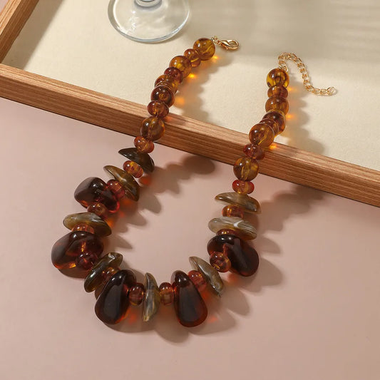 Unisex Irregular Necklace Multicolor Acrylic Geometric 2