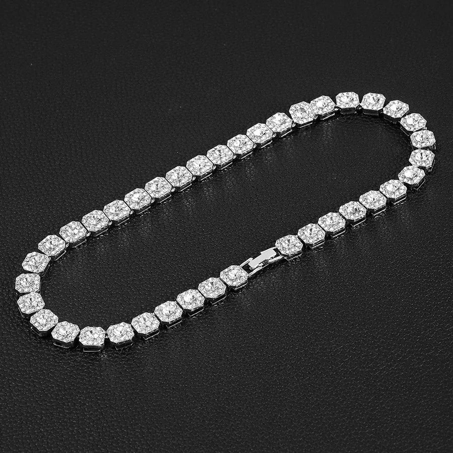 Women's Iced Out Crystal Tennis Chain Necklace - View 11 | Hensley London