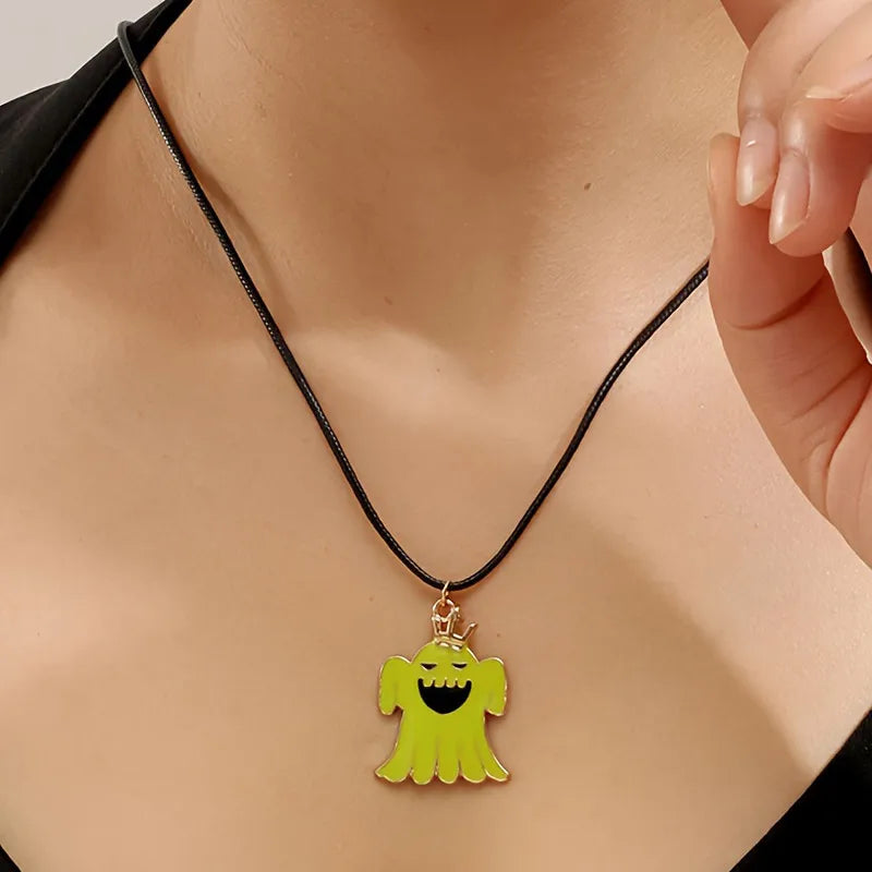 Women's Ghost Pendant Necklace and Earring Set Zinc Alloy 9