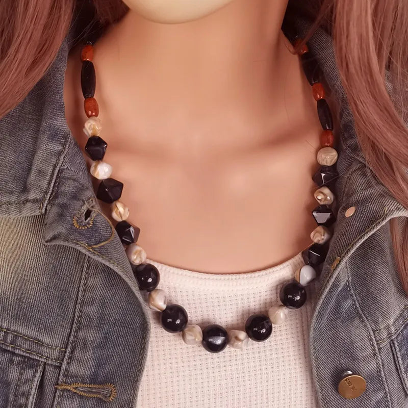 Women's Cross Necklace Geometric Acrylic Vintage Pendant 8