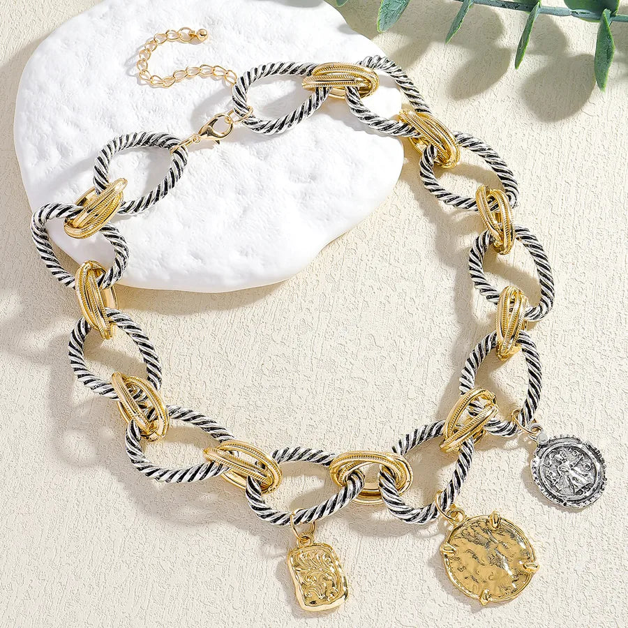 Women's Vintage Twisted Rope Charm Necklace - View 6 | Hensley London