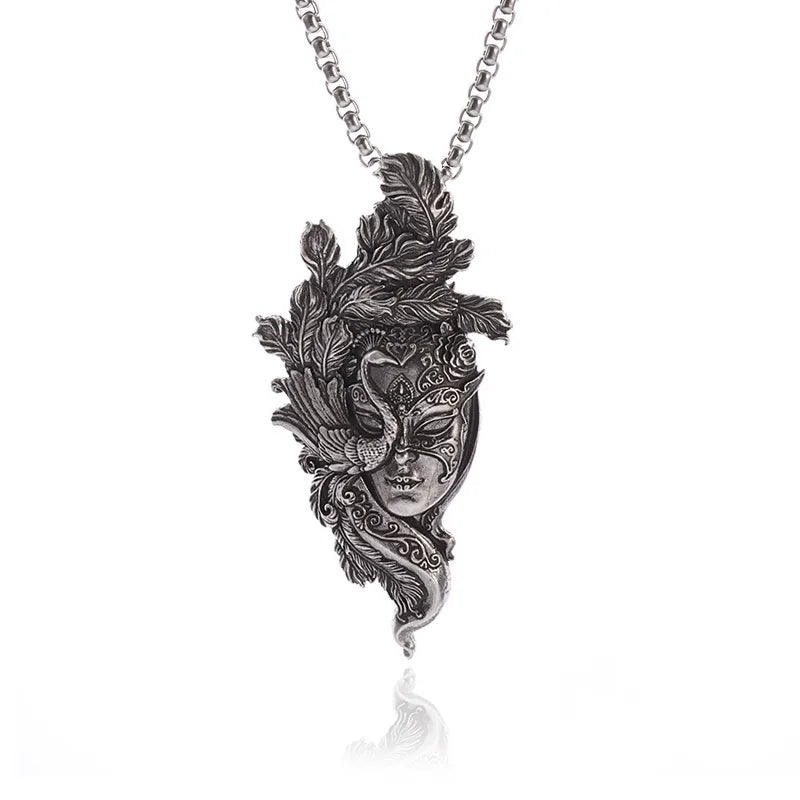 Unisex Retro Cartoon Character Necklace Silver Alloy 7