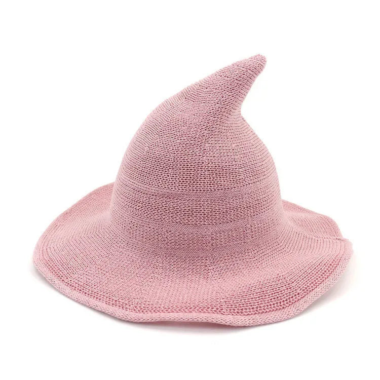 Women's Witch Hat Black Breathable Knitted Cotton Foldable for Halloween 11