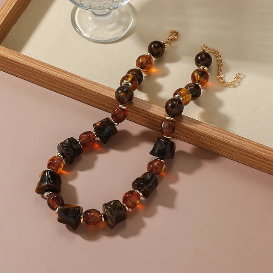 Women's Necklace Geometric Acrylic Beads Minimalist Style 2