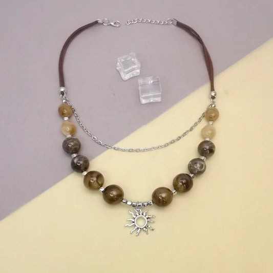 Women's Pendant Necklace Multi-Layer Acrylic Vintage Bohemian 2