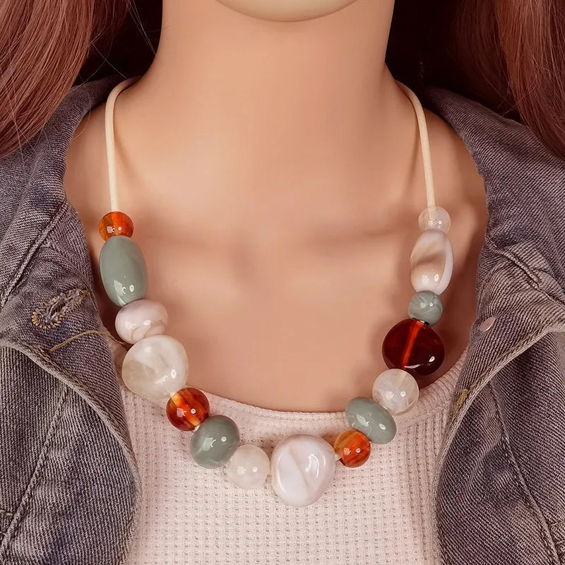 Women's Pendant Necklace Geometric Acrylic Handmade Fashion Jewelry 1