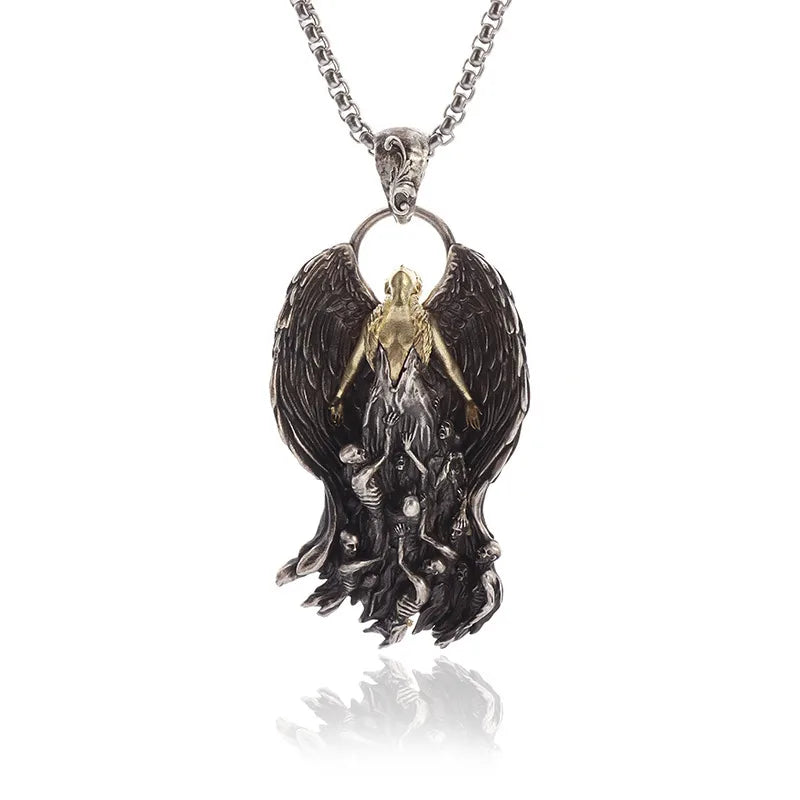 Unisex Retro Cartoon Character Necklace Silver Alloy 18