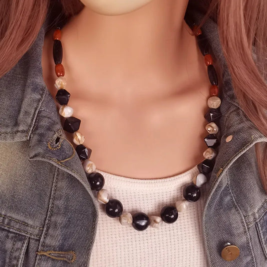 Women's Cross Necklace Geometric Acrylic Vintage Pendant 2