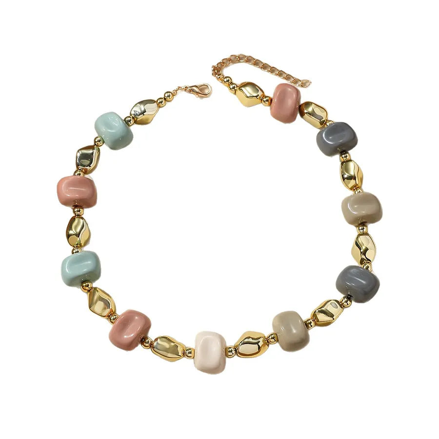 Women's Necklace Geometric Resin Oval Cold Style 5