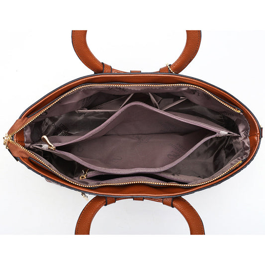Women's Handbag Black One Size Faux Leather Vintage Design-2
