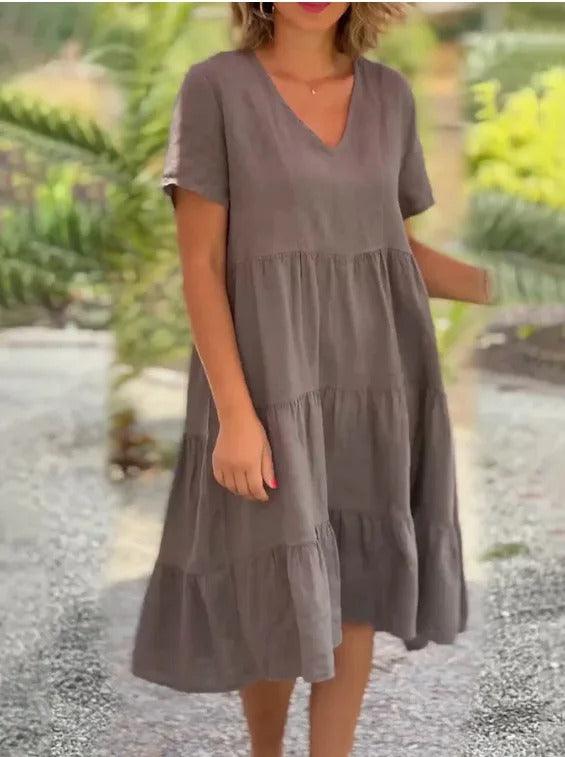 Women's Midi Dress Camel Lightweight Breathable 1