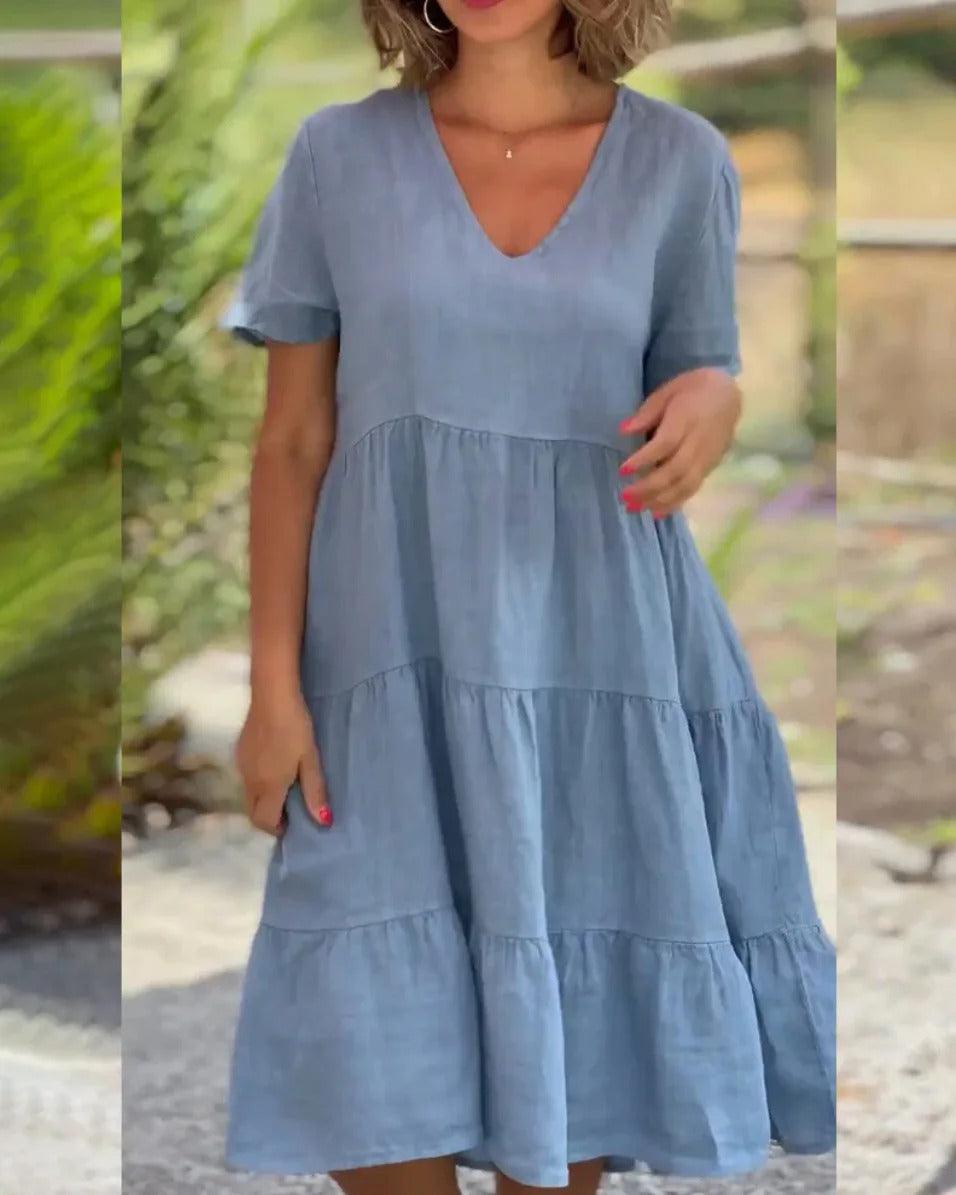 Women's Midi Dress Camel Lightweight Breathable 2