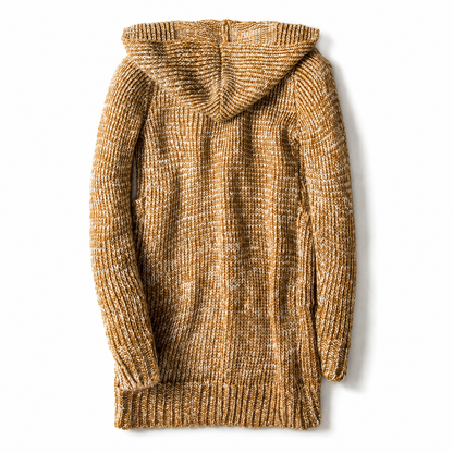 Men's Hooded Toggle Cardigan in Maple – back view | Hensley London