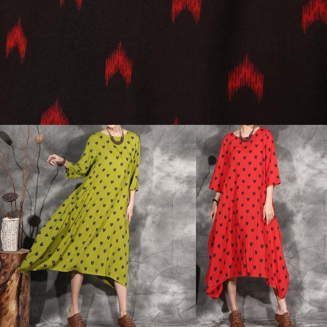 Women's Summer Dress Yellow Dotted Linen-5