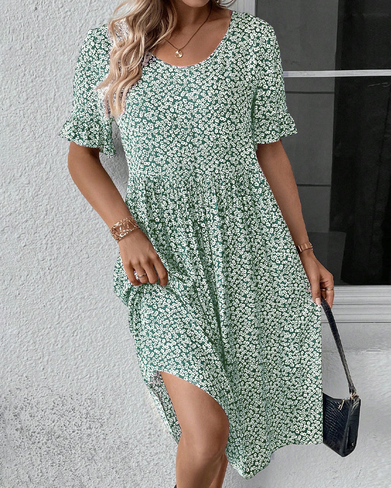 Variant image for Women's Floral Dress White Polyester Summer-13