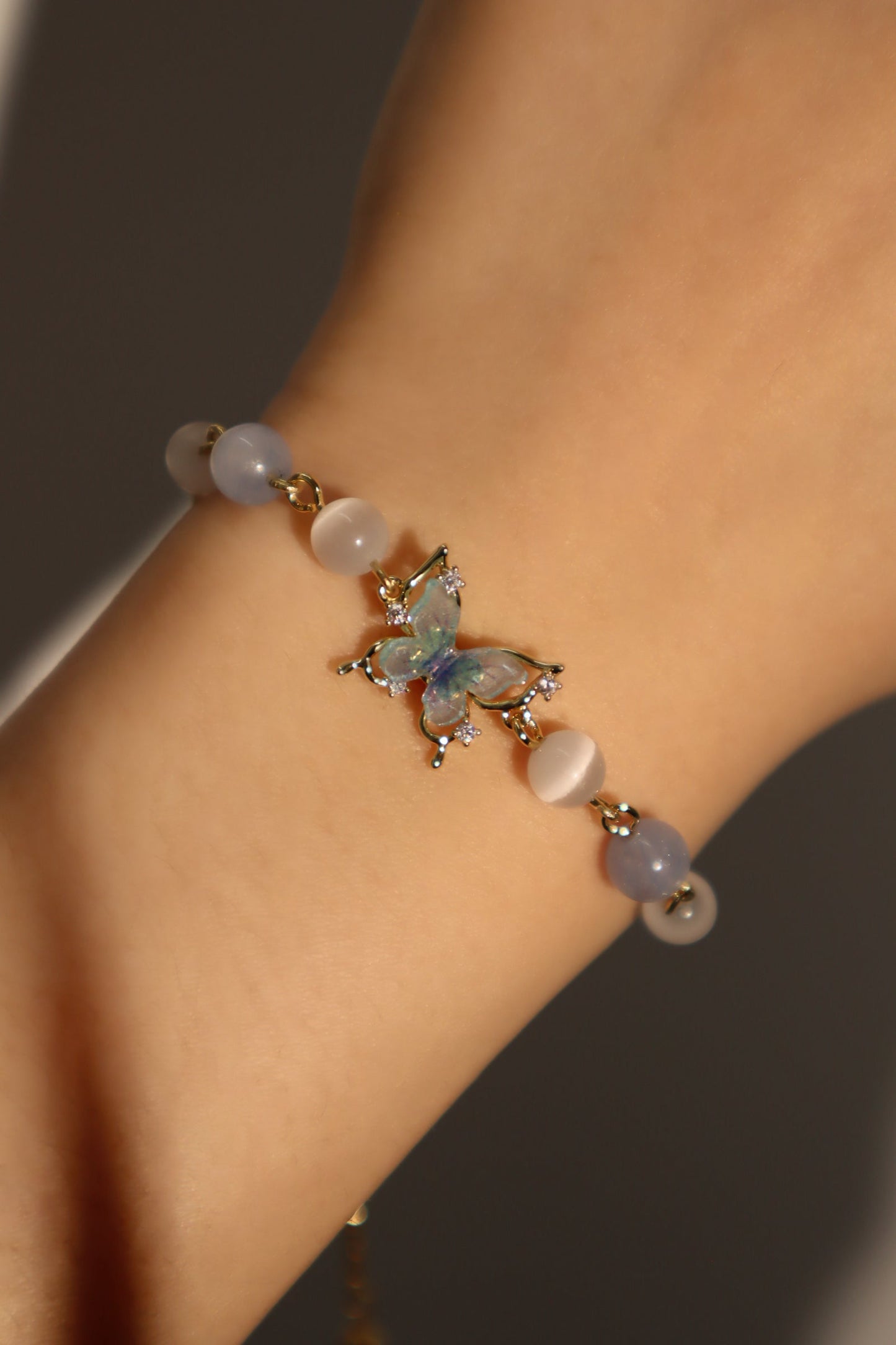 Unisex Bracelet Blue Moonstone 14K Gold Plated - 2