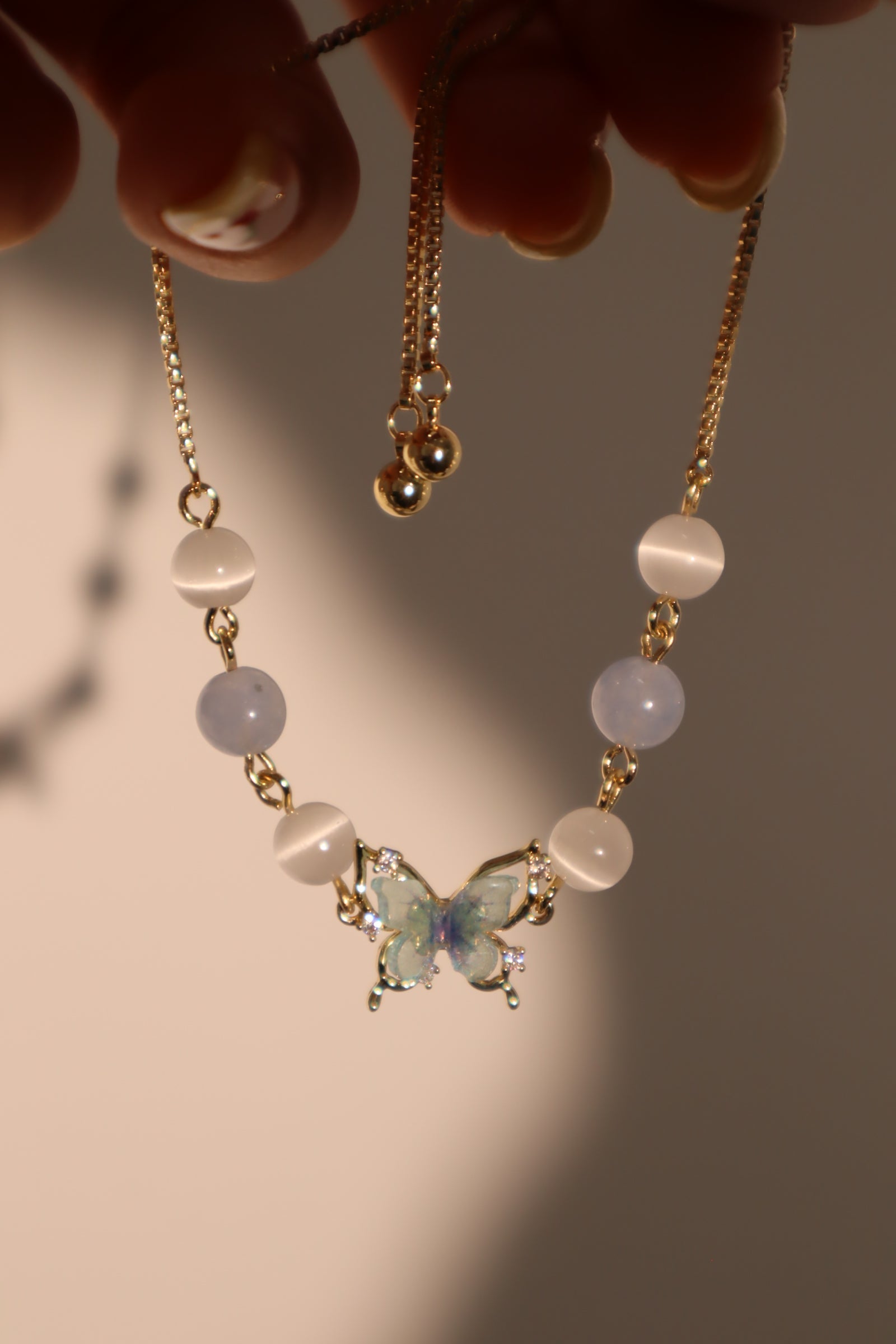 Unisex Bracelet Blue Moonstone 14K Gold Plated - 3