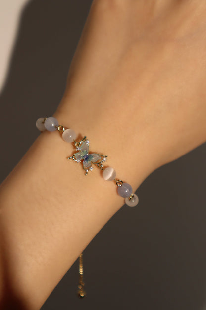 Unisex Bracelet Blue Moonstone 14K Gold Plated - 4