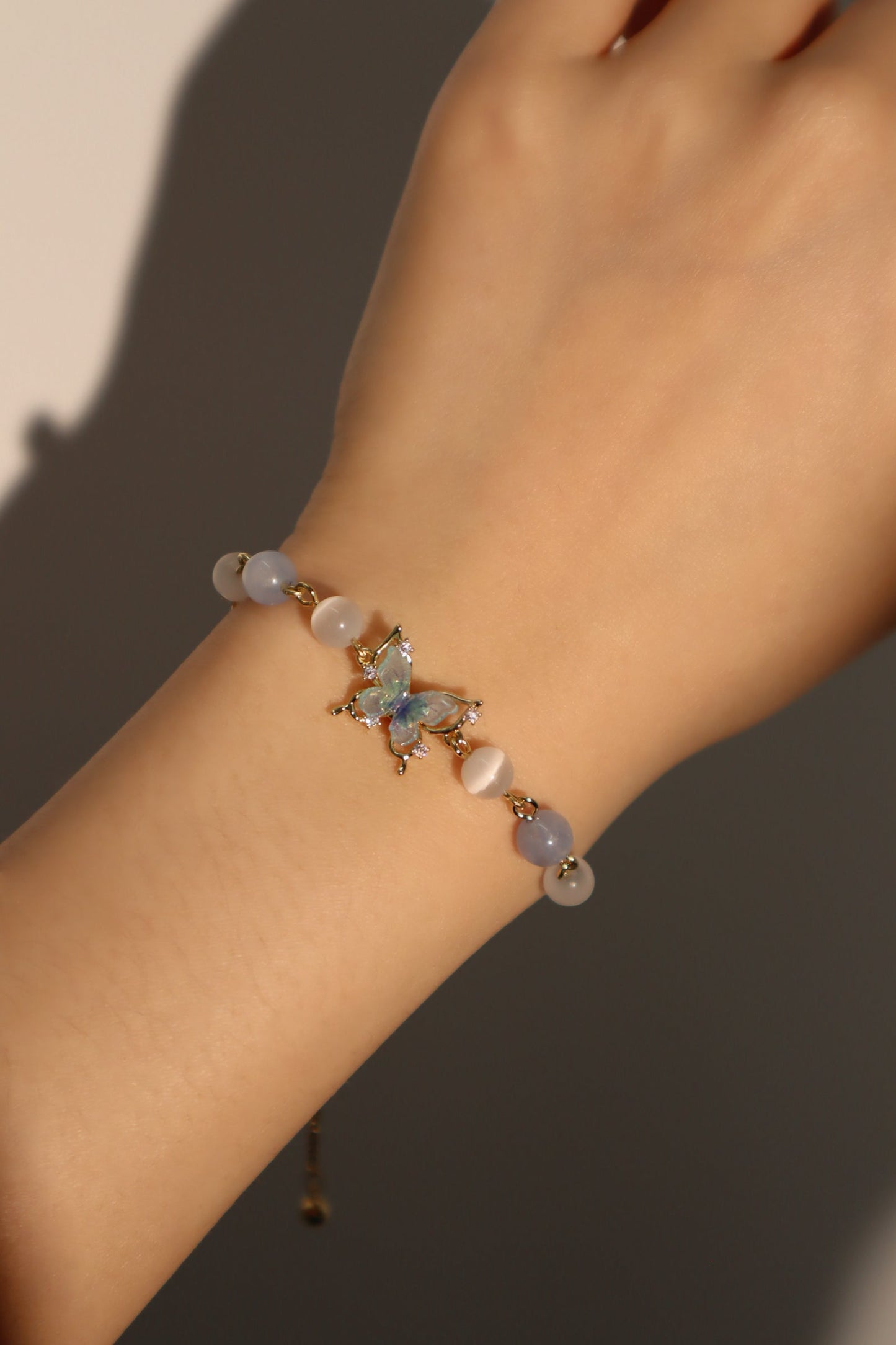 Unisex Bracelet Blue Moonstone 14K Gold Plated - 5