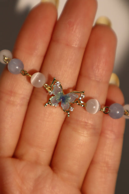 Unisex Bracelet Blue Moonstone 14K Gold Plated - 6