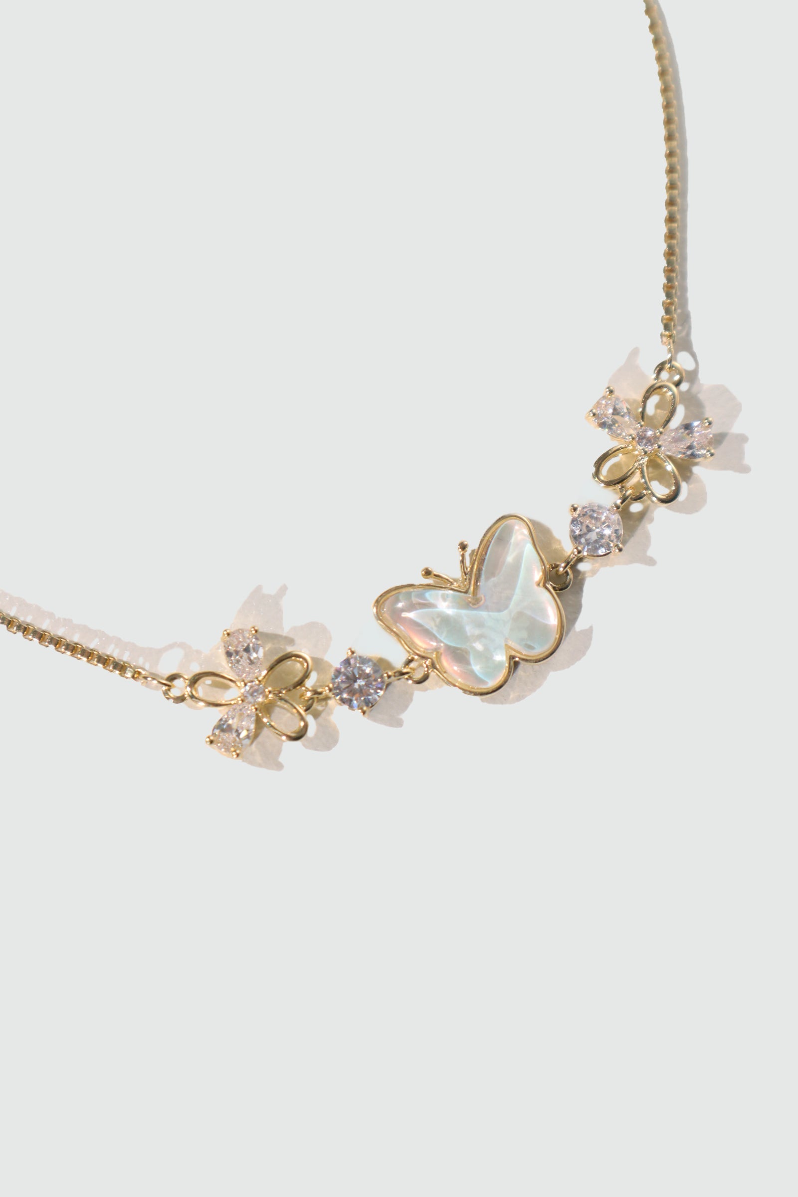 Women's Butterfly Bracelet Gold Enamel Zirconia - 5