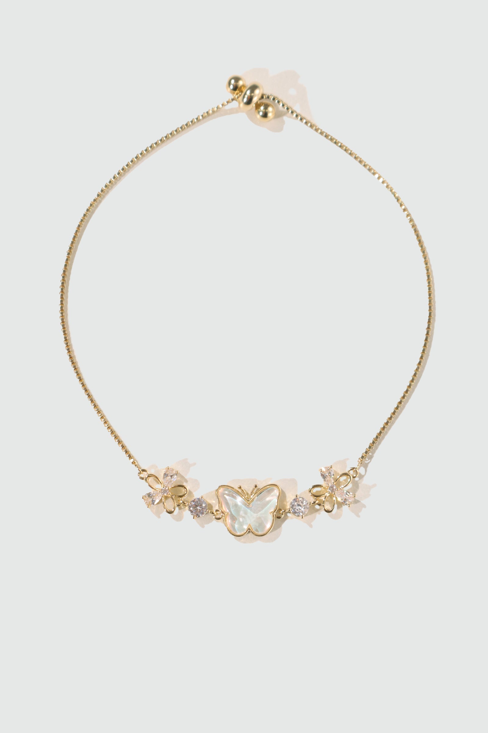 Women's Butterfly Bracelet Gold Enamel Zirconia - 6