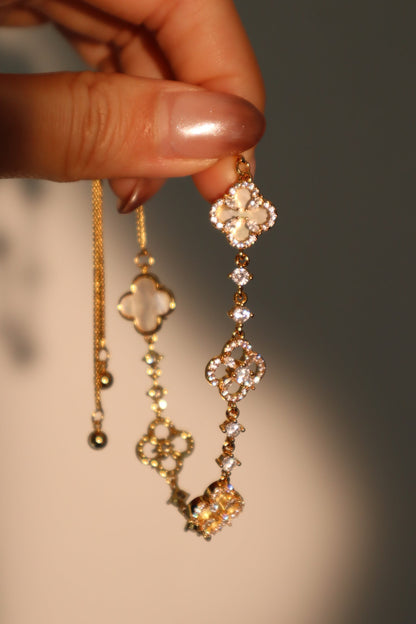 Men's Bracelet Gold Plated Leaf Shell Pearls - 1