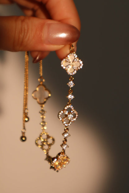 Men's Bracelet Gold Plated Leaf Shell Pearls - 8