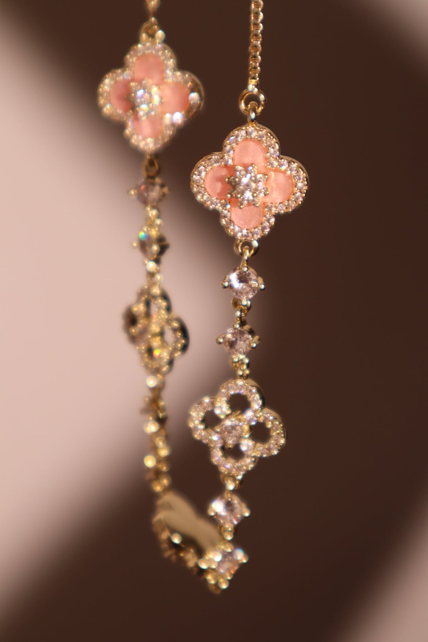 Unisex Bracelet Pink Gold Plated Zirconia - 8