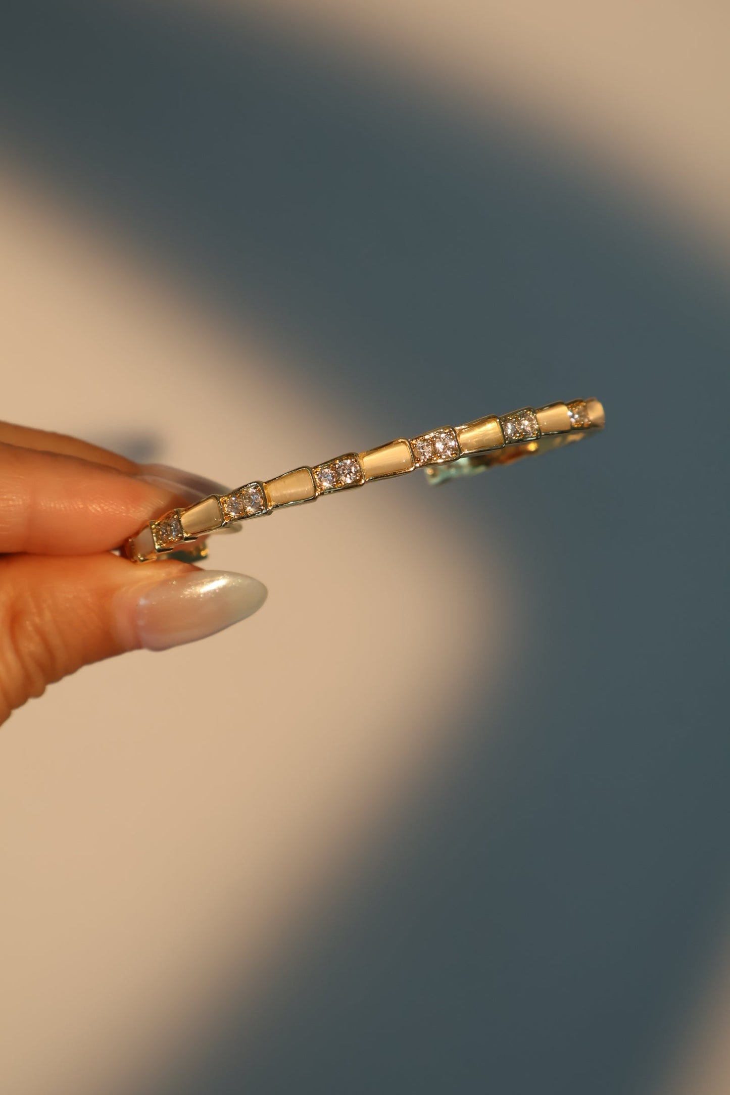 Men's & Women's Bracelet Gold White Opal Zirconia Diamonds - 1