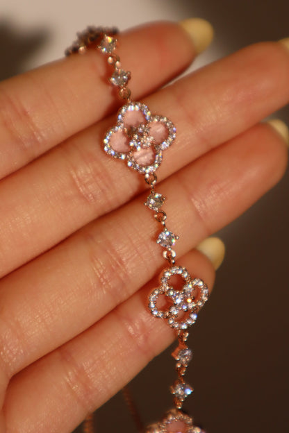 Women's Bracelet Pink Shell Pearls 14K Rose Gold Plated - 5