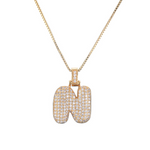 14k Gold Plated Initial Necklace | Bubble Letter Pendant with Zircon | Personalized Gift for Women - Image 15