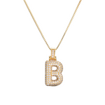 14k Gold Plated Initial Necklace | Bubble Letter Pendant with Zircon | Personalized Gift for Women - Image 6