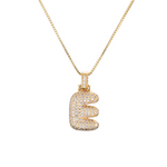 14k Gold Plated Initial Necklace | Bubble Letter Pendant with Zircon | Personalized Gift for Women - Image 9