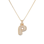 14k Gold Plated Initial Necklace | Bubble Letter Pendant with Zircon | Personalized Gift for Women - Image 11