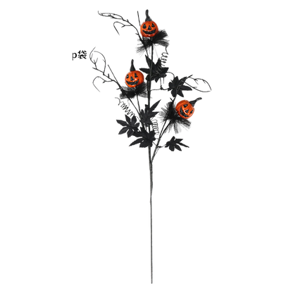 Women's Halloween Bouquet Black Plastic Pumpkin Design 7
