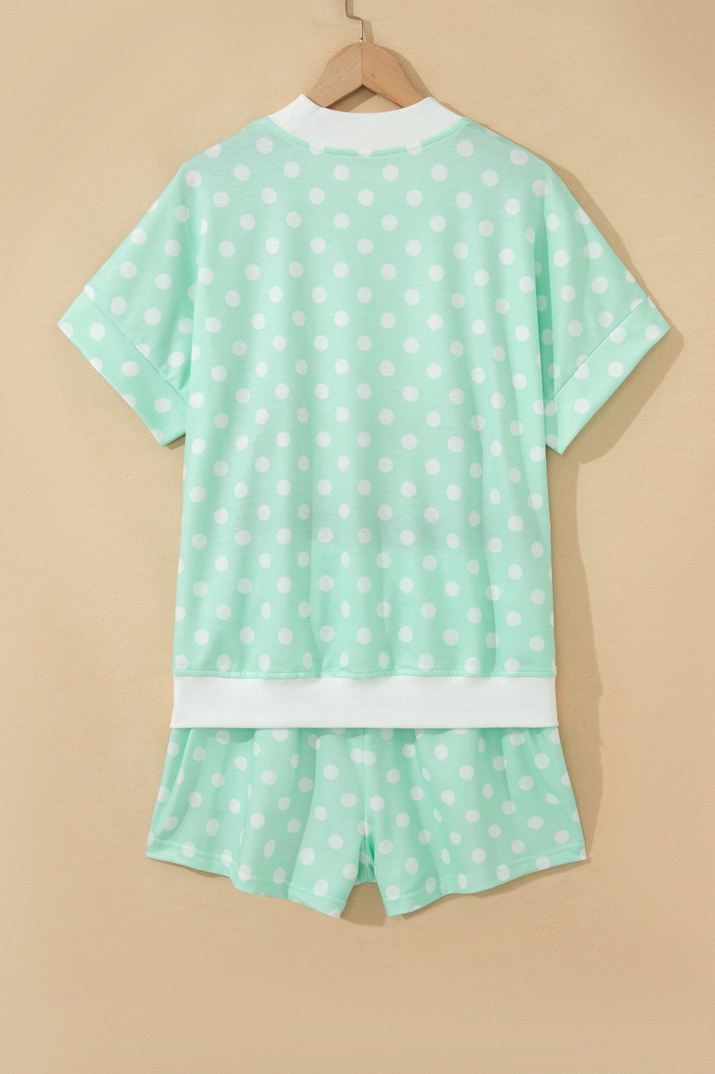 Women's Polka Dot Mock Neck Short Set - View 6 | Hensley London