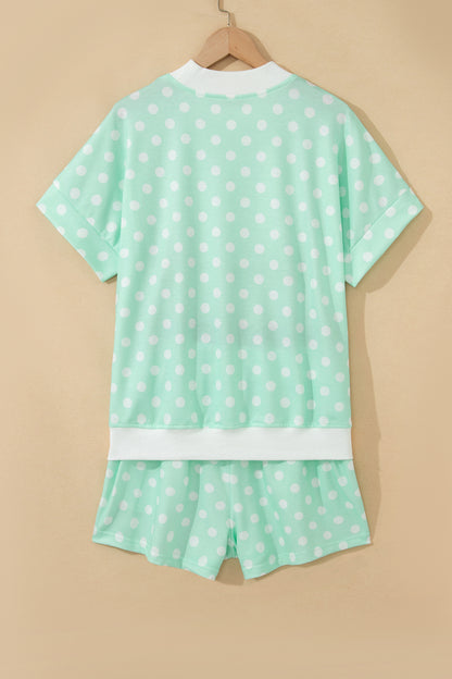 Women's Polka Dot Mock Neck Short Set - View 6 | Hensley London