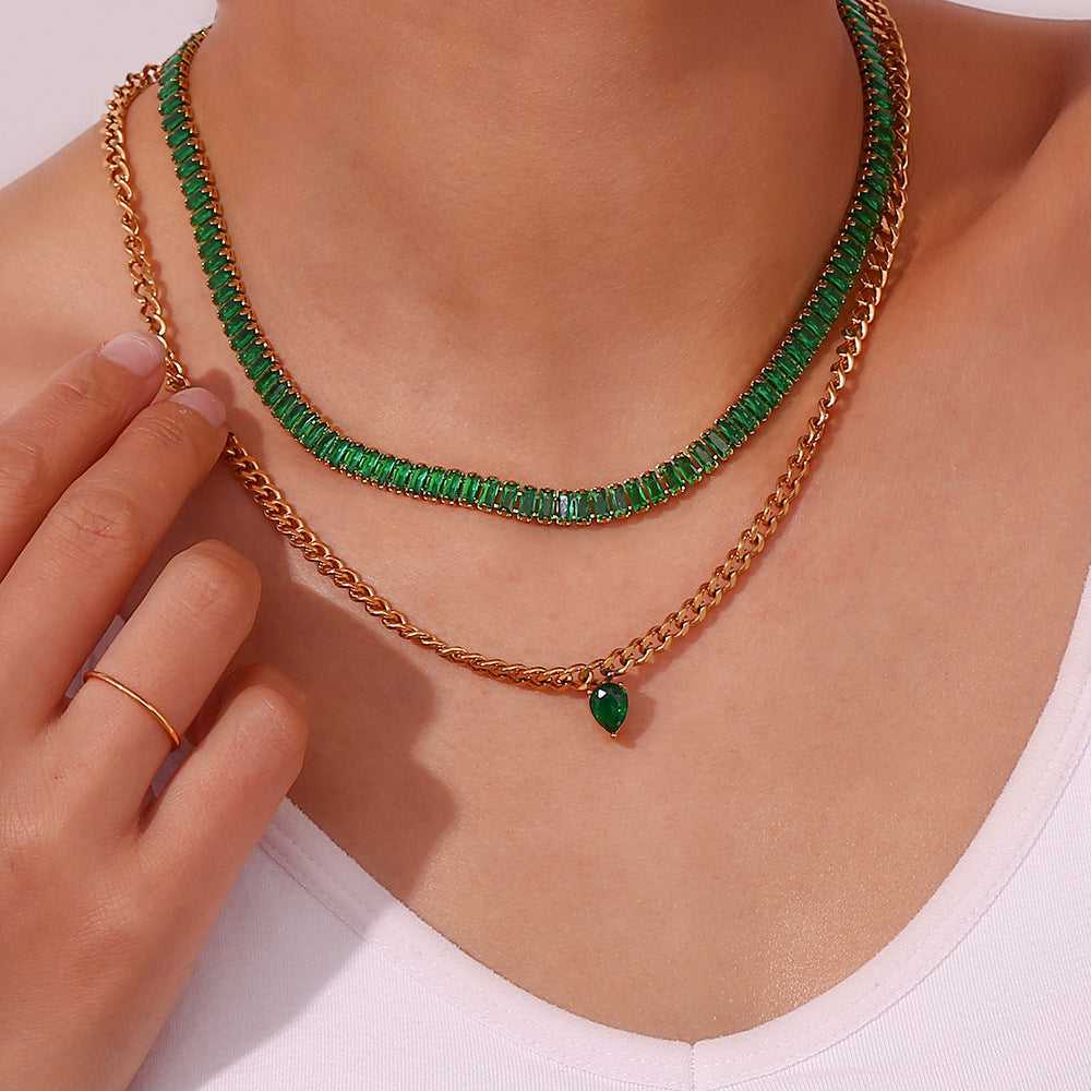 18K Gold Plated Zora Diamond Necklace with AAAAA Simulants – Hypoallergenic and Water Resistant 3