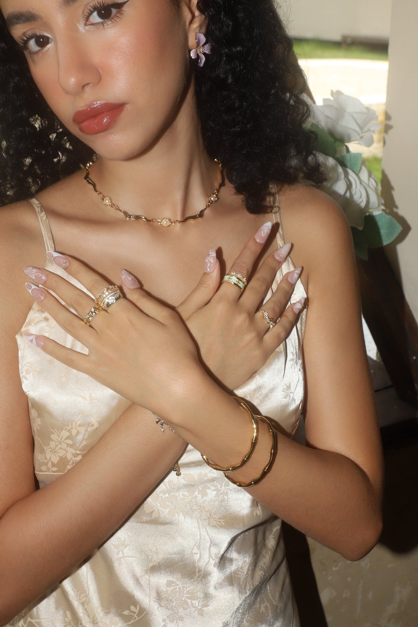 Men's Bamboo Bracelet Gold Stainless Steel - 4