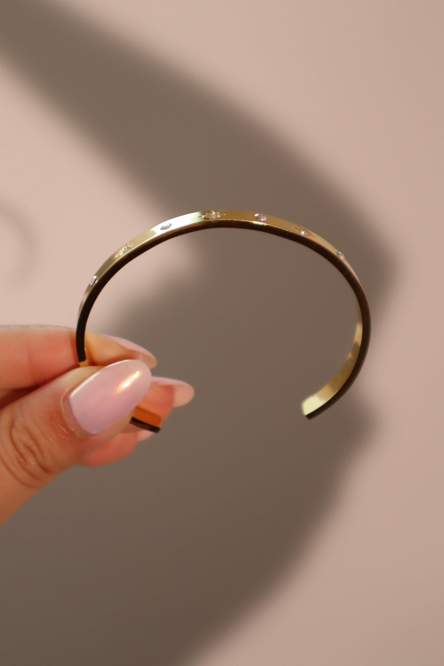 Unisex Bracelet Gold Stainless Steel Diamond Star - 2