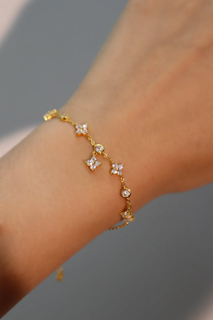 Women's Bracelet Gold Vermeil Zirconia Leaf Design - 3