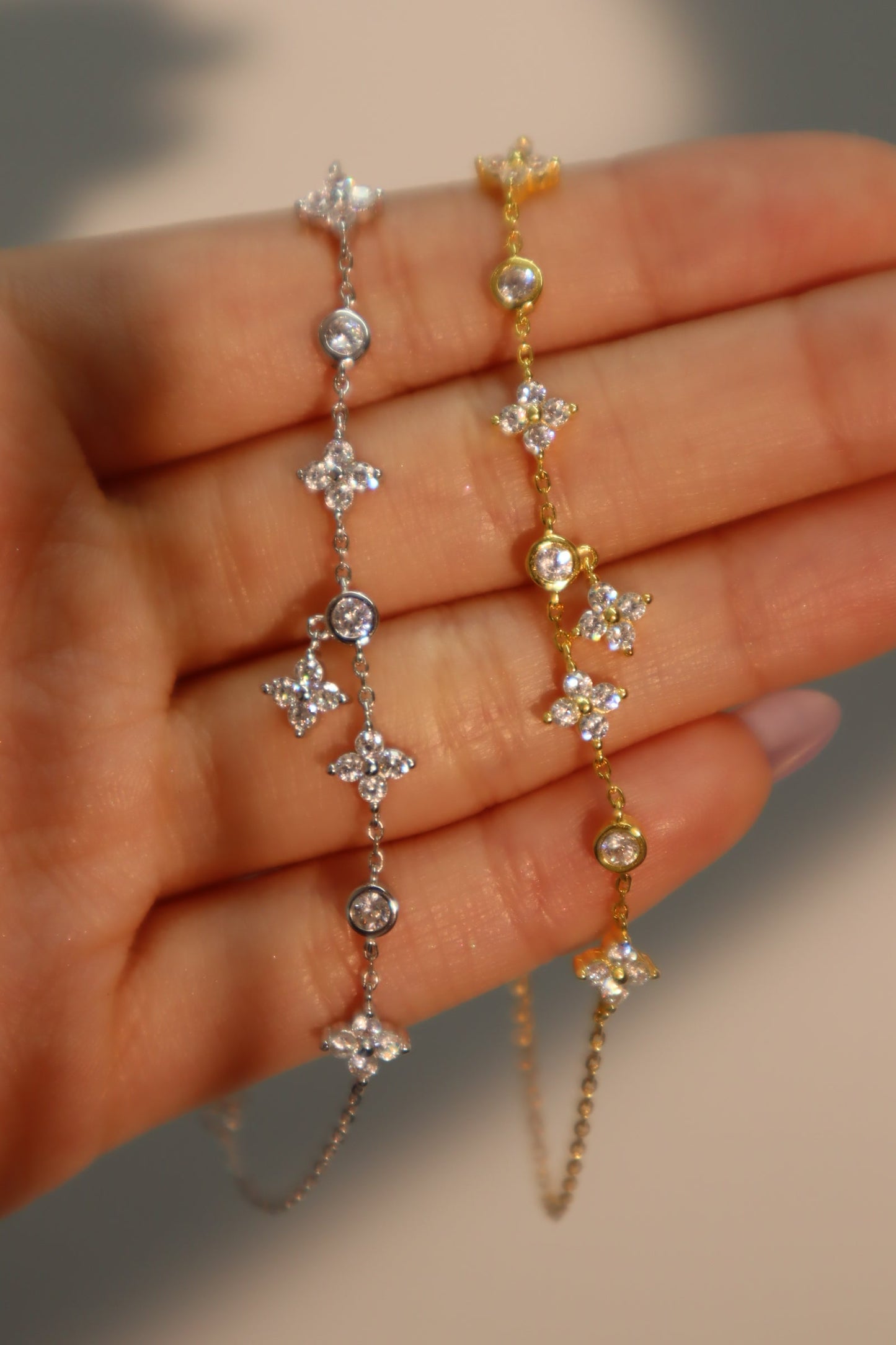 Women's Bracelet Gold Vermeil Zirconia Leaf Design - 5